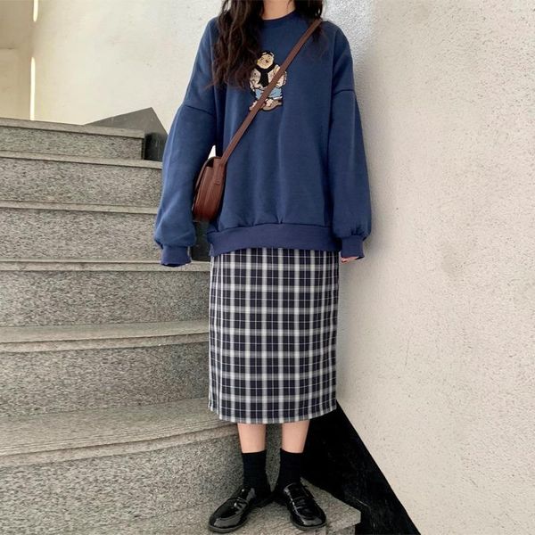 

women's hoodies & sweatshirts japanese harajuku ulzzang casual loose retro cartoon bear sweatshirt female korean kawaii clothing for wo, Black