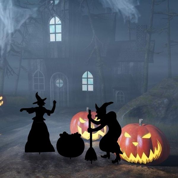 

decorative objects & figurines 3 pieces of halloween decoration sign pile windproof plastic garden decor outdoor accessories
