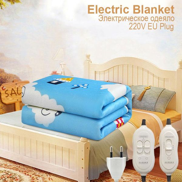 

home heaters 220v eu plug electric heating blanket automatic thermostat double body warmer bed mattress heated carpets mat heater