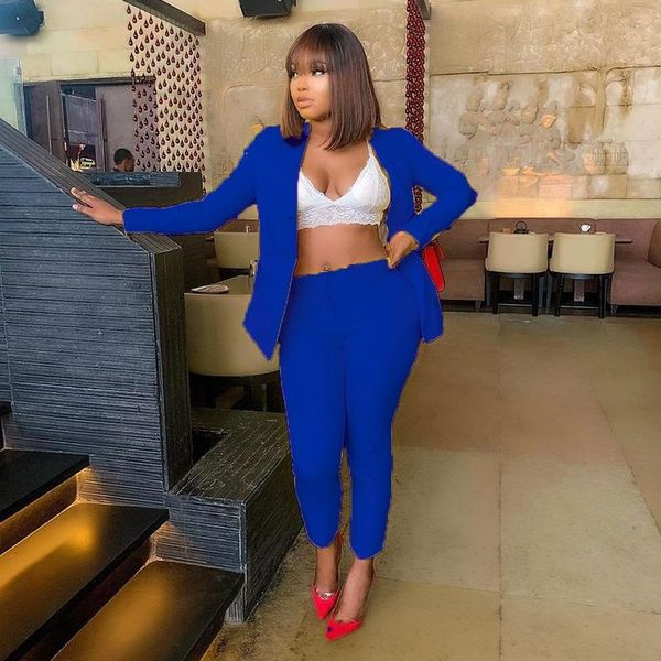 

ethnic clothing african women sets solid long sleeve blazer jacket pants suits office lady elegant 2 piece set business outfits africa, Red