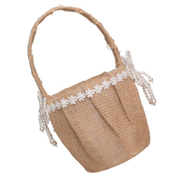 

gift wrap 1pc bow flower basket rose petals holder wedding ceremony decor