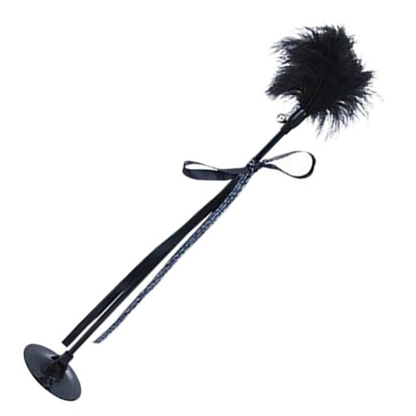 

cat toys feather bar funny interactive sucker teaser for pet animal (black)