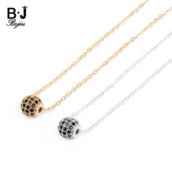 

pendant necklaces fashion gold silvery woman crystals ball micro pave cz beads iced out necklace valentines gift nks255, Silver