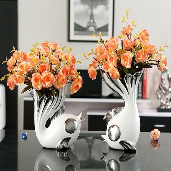 

pcs /set couples fish ceramic vase romantic kissing porcelain figurines arts and crafts home decorative wedding gifts vases