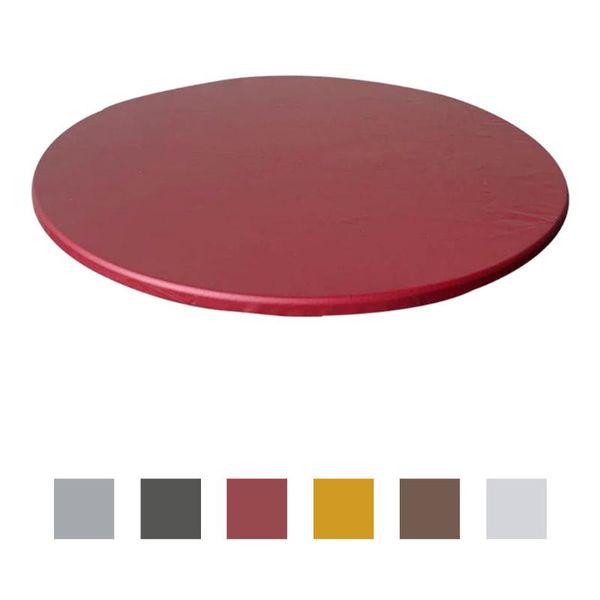 

table cloth 40" elastic edged polyester round fitted waterproof wipeable cover backed easy clean tablecloth