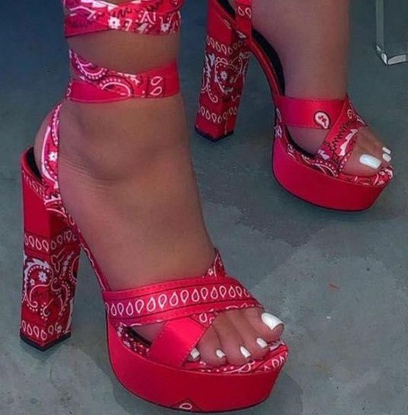 

sandals women platform heels super high cross-strap pumps fashion party shoes black red lady
