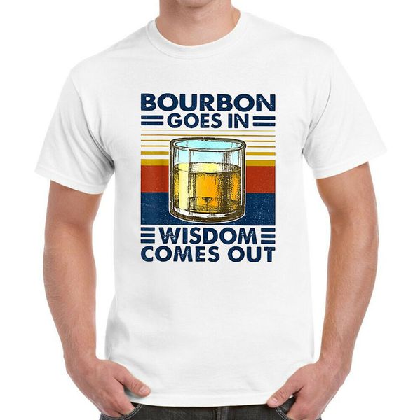 

bourbon goes in wisdom comes out vintage t-shirt, White;black