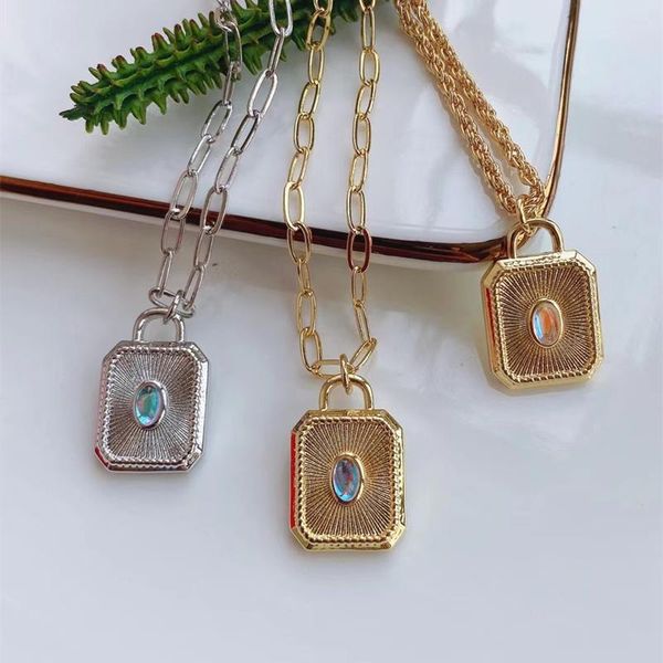 

pendant necklaces arrival gold color plated padlock necklace lock chain wholesale jewelry, Silver
