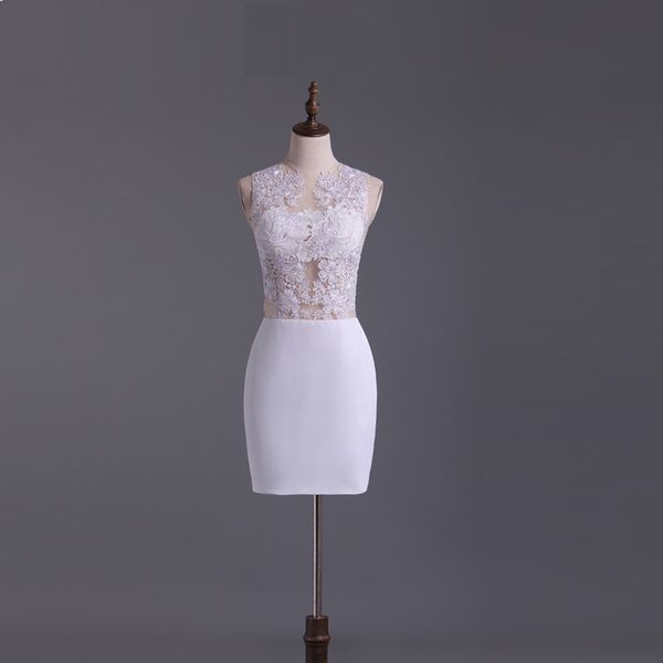 

cocktail dresses plus size sleeveless illusion lace elegant dubai arabic mini prom gowns party mother dress, Black