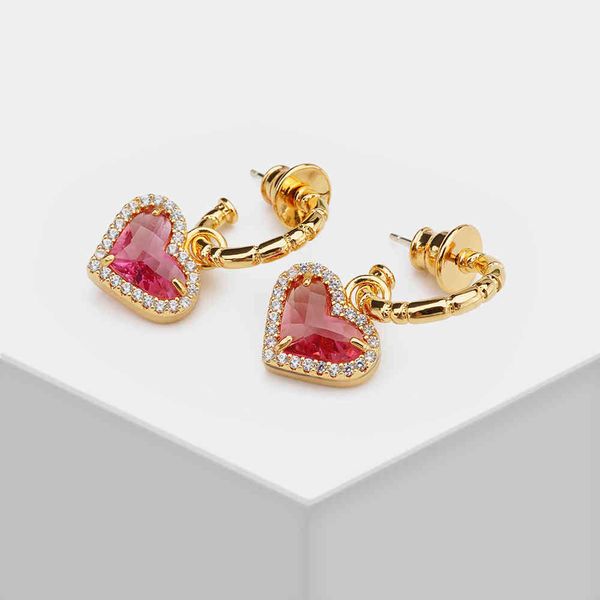 

amorita boutique crystal heart fashion women drop earrings, Golden