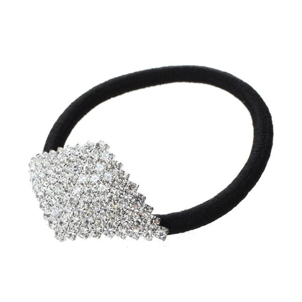 

yoga hair bands silver plated diamond shape elastic band tie ponytail holder