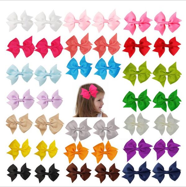 

ribbed ribbon hair clips & barrettes fishtail bow hairpin children's headdress gsfj088 mix order, Golden;silver