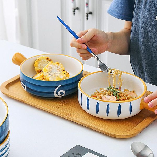 

bowls 6 inch milk pot fashion creative ceramic breakfast tray fruit plate snack tableware set