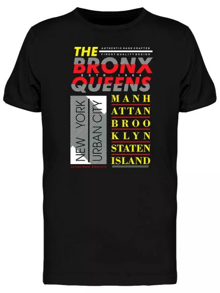 

the bronx queens graphic men's tee -image by shutterstock, White;black