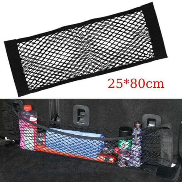 

car organizer universal trunk bag mesh storage pocket back rear seat elastic string net organiser
