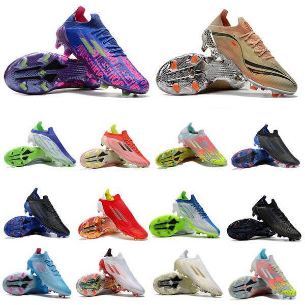

mens soccer shoe ad x speedflow .1 fg ag messi unparelleled laceless blue pack el retorno escapelight tech metallic football cleats meteorit