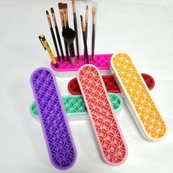 

silicone nail pen holder organizer brush display stand rack storage case makeup accessories tool manicure1