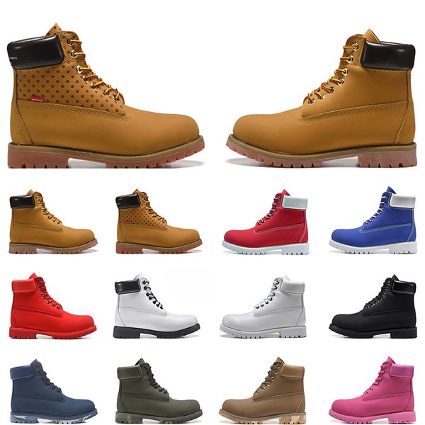 

boots men women tbl boot luxury leather shoes ankle martin shoe for cowboy brown yellow red navy blue black pink hiking working trainers siz