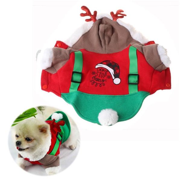 

warm pet puppy clothes cute antlers hoodies christmas halloween cosplay costume w0yc dog apparel