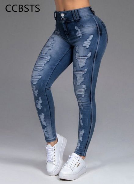 

2021ripped jeans woman high waisted pants aesthetic female streetwear vintage clothing blue denim hollow out skinny trousers girls