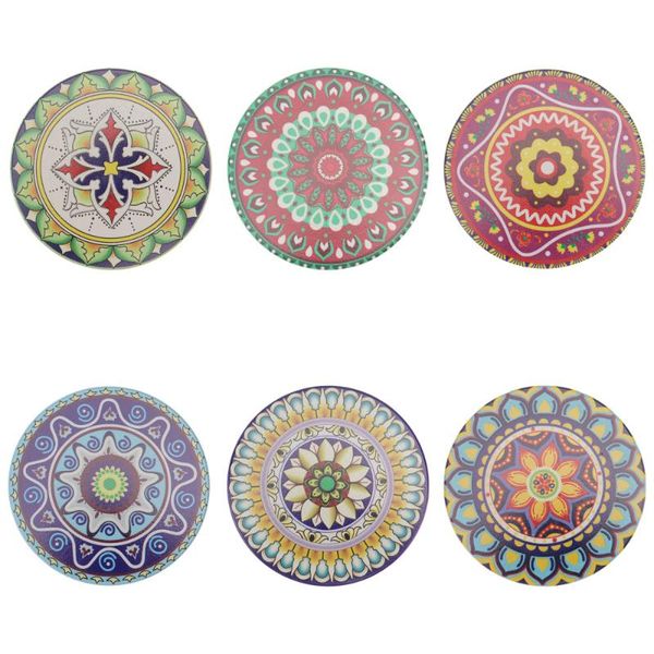 

mats & pads 6pcs decorative ceramic coasters mandala pattern heat insulation cup gift