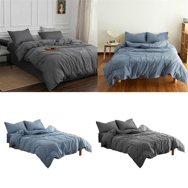 

sheets & sets cotton bed linen set solid color home 4-piece easy to install soft and durable lint-sheet