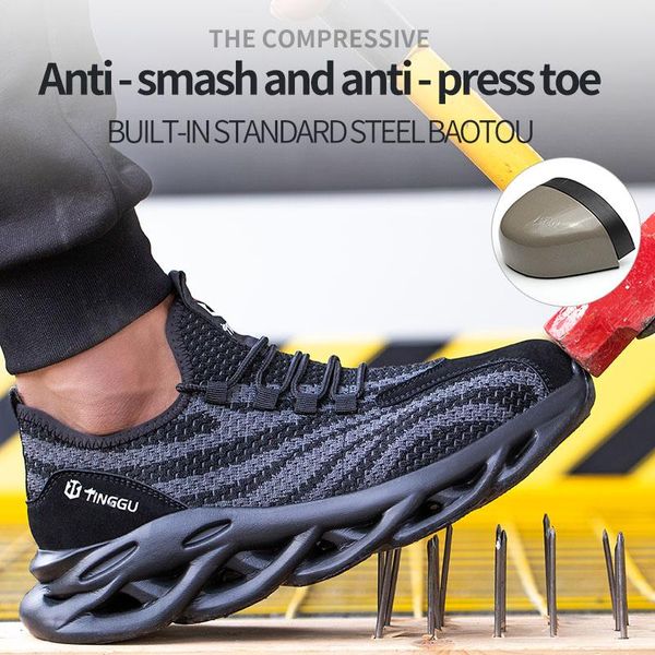 

boots breathable work shoes men insulation 6kv anti-smash anti-puncture safety with steel toe, Black