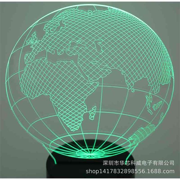 

usb remote control acrylic globe creative decoration 3d night lamp