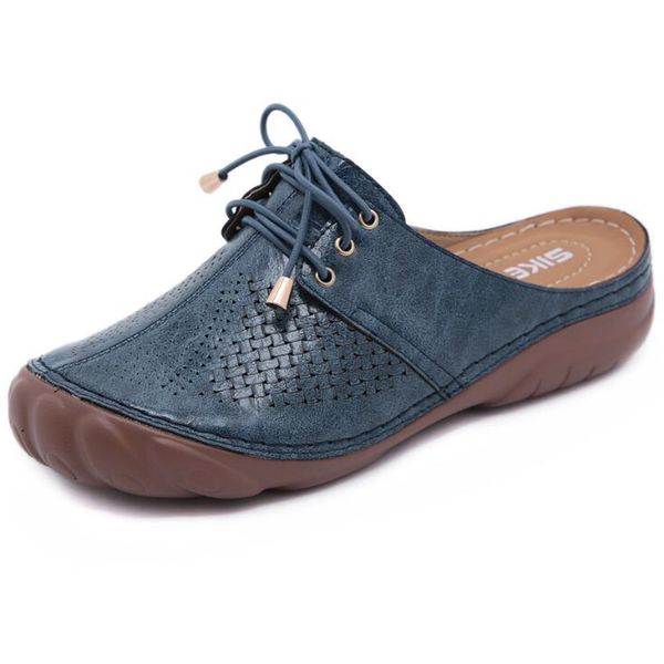 

summer sandals women flats female casual shoes pu bowknot leisure solid sewing footwear plus size retro platform slippers, Black