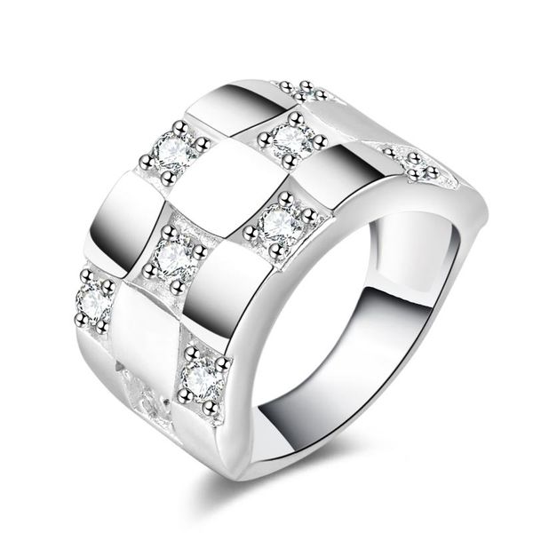 

wedding rings silver ring classic temperament female models simple fashion square zircon hand jewelry as a gift, Slivery;golden