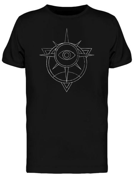 

eye sun and moon graphic men's tee -image by shutterstock, White;black