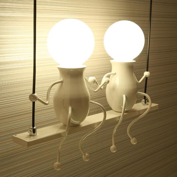 

beiaidi nordic creative iron led wall light modern art little people baby children room bedroom nursery study lamp