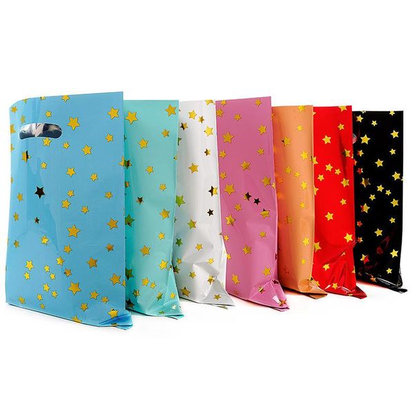 

gift wrap 10pcs/pack happy baby shower party kids favors golden stars plastic loot bags wedding birthday decoration gifts