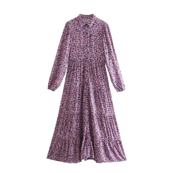 

casual dresses 2021 autumn fashion women flowers print shirt dress long sleeve office ladies, Black;gray