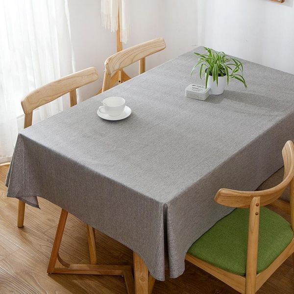 

table cloth modern simple style solid color printed polyester&linen waterproof tablecloth