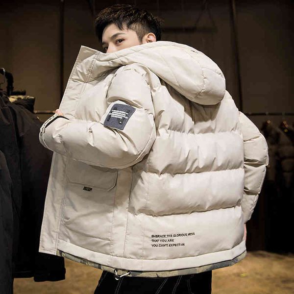 

men's coat winter korean version fashion short work cloth cotton et men's brand thickened warm padded, Black