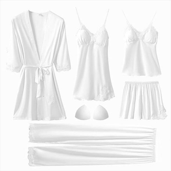

5pcs v neck nightwear womens sleepwears pajamas bride white wedding robes set women lace sleepwear sleep suit spring flower, Black;red