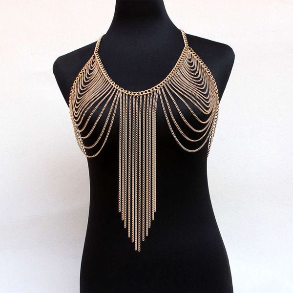 

body chain jewelry fashion simple tassel body chain bikini necklace, Silver