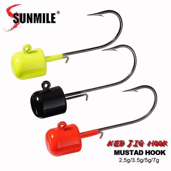 

5pcs fishing jig head hooks with mustad lead jigs soft lure hook perch bass trout haken