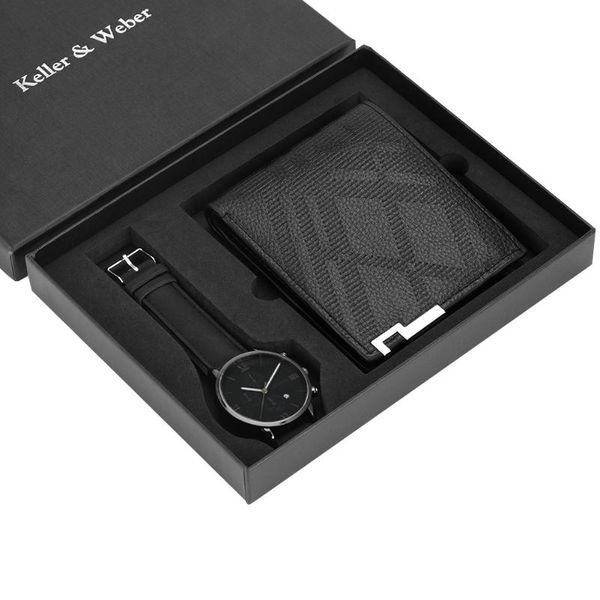 

wristwatches special gifts watch wallet set mens 3atm quartz anniversary day gift for son dad husband boyfriend reloj carteira, Slivery;brown