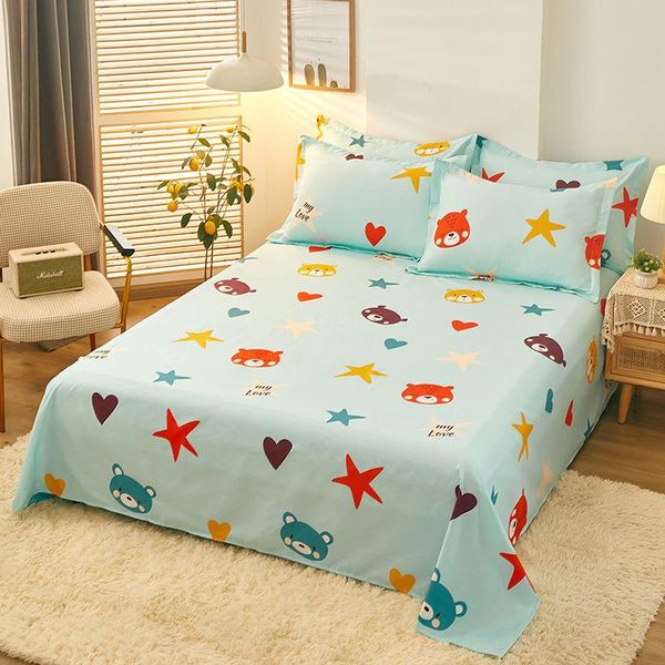 

sheets & sets single-piece thickened 100% skin-friendly king size bed sheet set fitted yellow queen