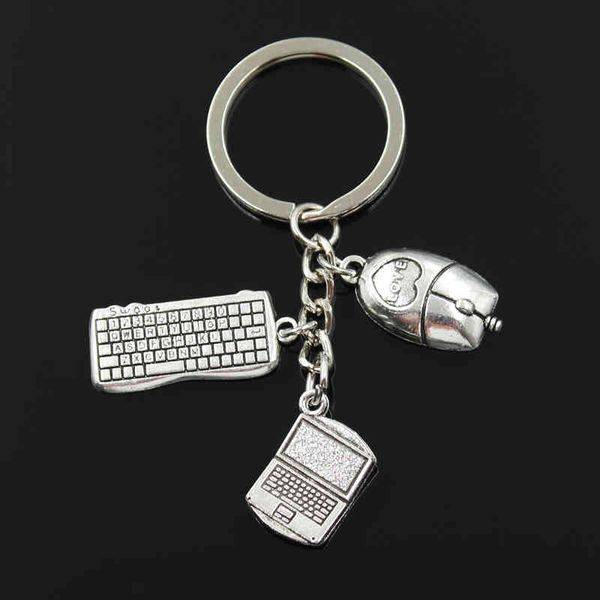 

keychains fashion 30mm key chain keychain jewelry silver color lapcomputer keyboard mouse pendant