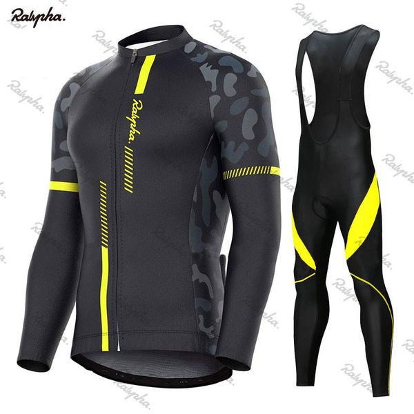 

racing sets ralvpha men's long sleeve breathable cycling jersey professional team suit bib ropa ciclismo wear mtb, Black;blue