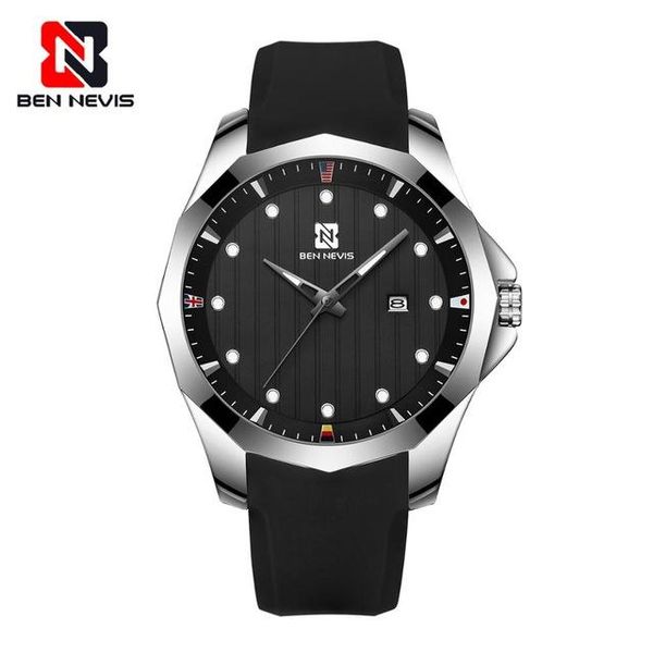 

ben nevis casual sport quartz watch waterproof military male clock luxury man wristwatch relogio masculino gift for men wristwatches, Slivery;brown