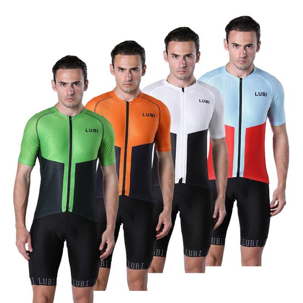 

racing sets pro men cycling set jersey bib shorts kit sports suits clothing summer road clothes wear bike breathable pad non-slip legs, Black;blue