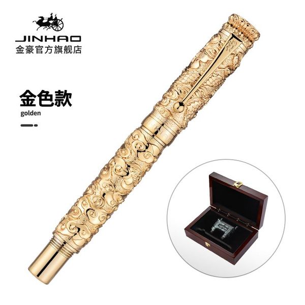 

gel pens jinhao luxury unique dragon gray gold rollerball pen 0.5mm nib office supplies stationery caneta novelty