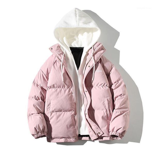 

winter thick cotton jacket lovers korean loose fashion trend men's and women's jackets down & parkas, Black