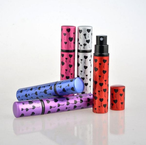 

wholesale 8ml travel refillable aluminum spray perfume bottles atomizer empty glass container storage & jars