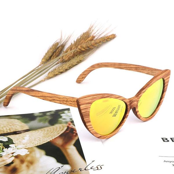 

outdoor eyewear luxury fashion polarized sunglasses for women cat eye wood glasses custom men's