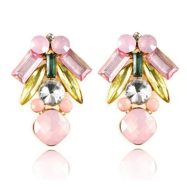 

stud lubov 2021 fashion cute punk earrings pink blue acrylic earring women party jewelry christmas gift, Golden;silver